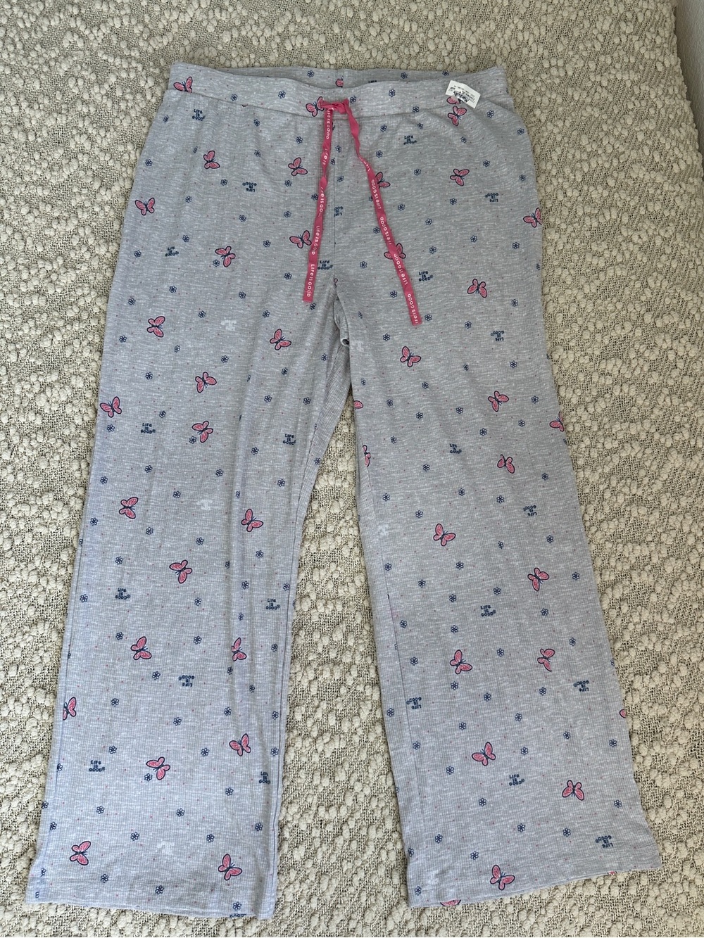 NWT Life is Good Ribbed Thermal Butterfly Pajama Pants XL